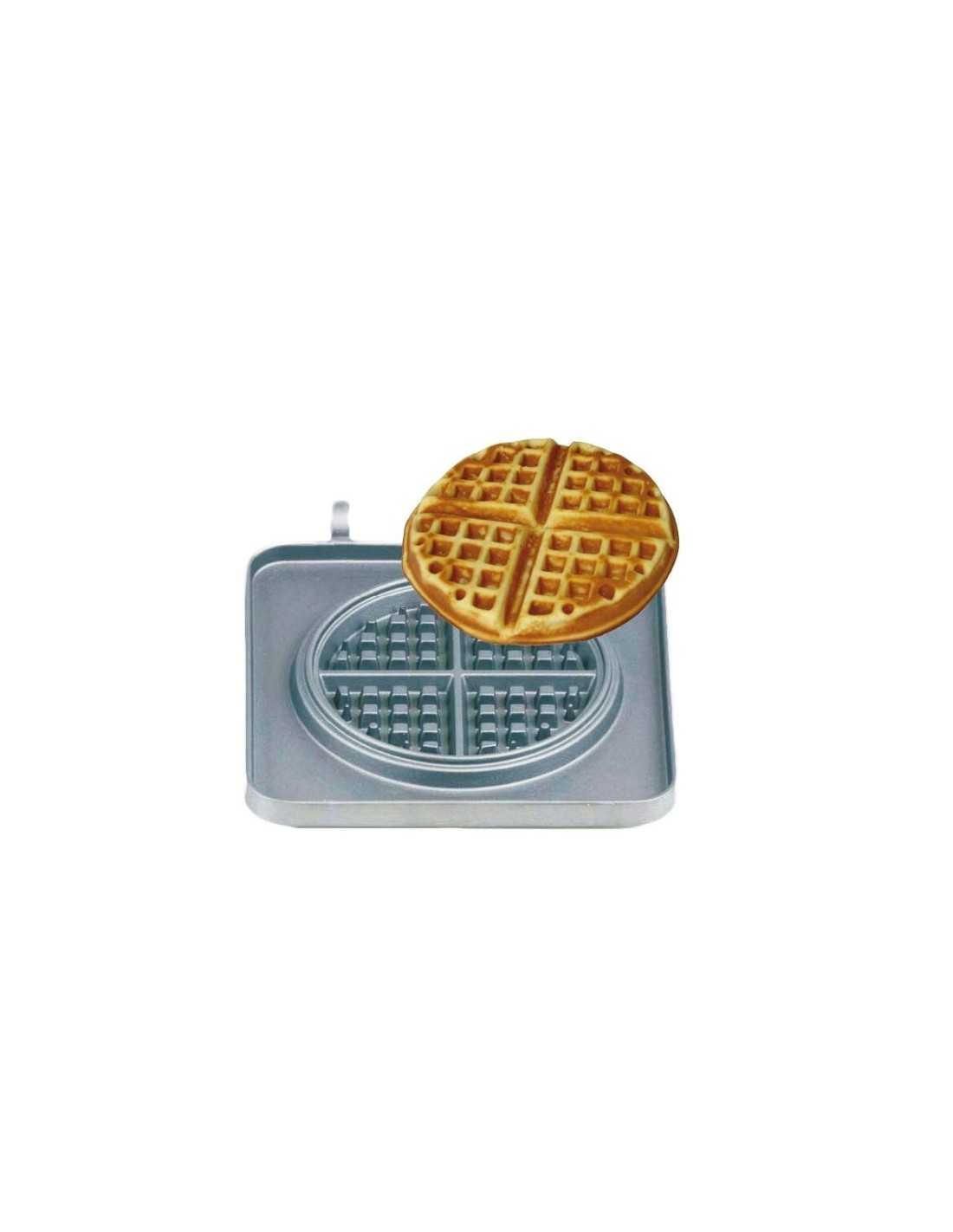 Interchangeable waffel plate - 1 waffel Ø 18 divisible in 4 pieces - teflonate aluminium non-stick