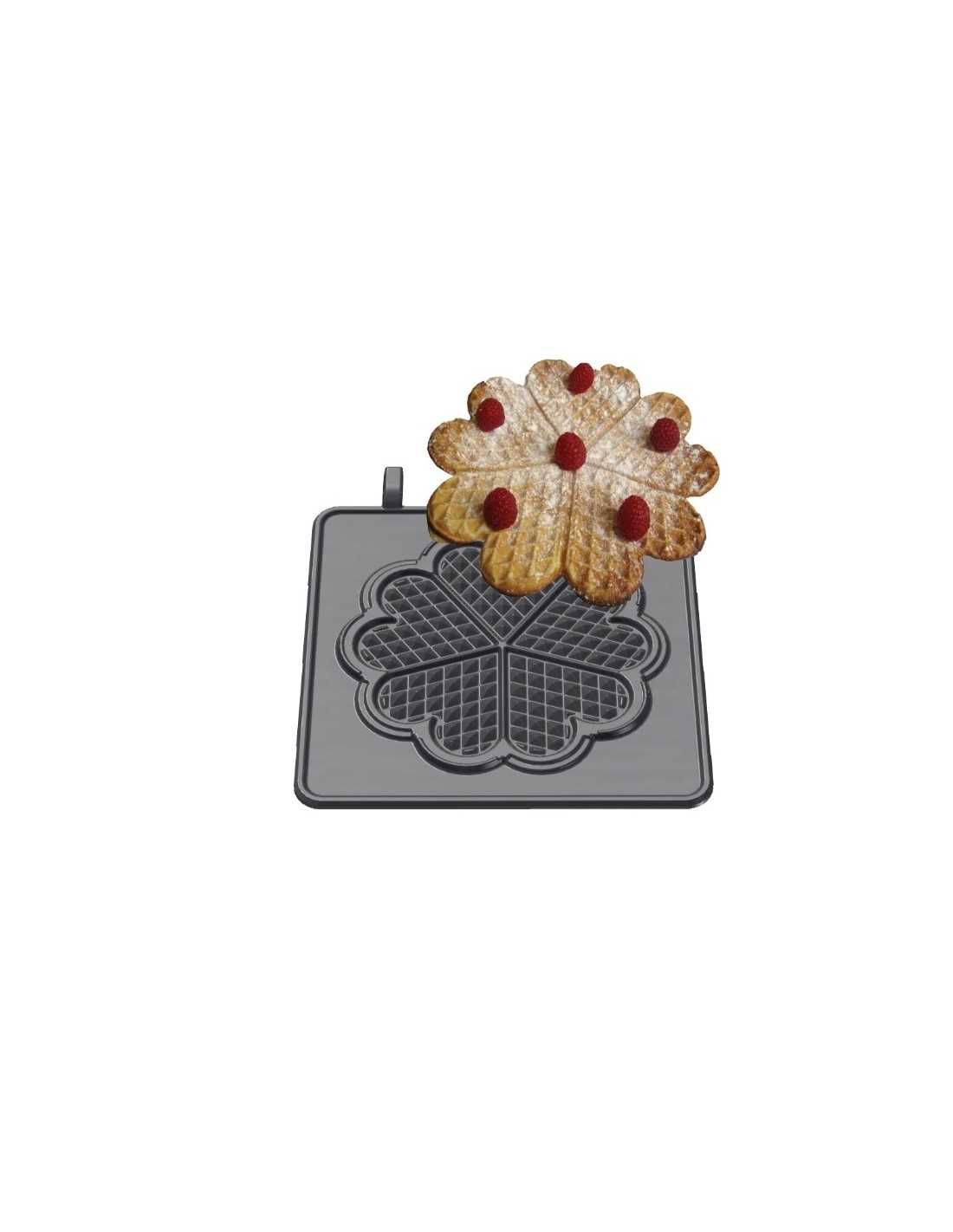 Placa intercambiable de waffel - forma: 1 waffel Ø 21 x 0.5 cm - divisible en 5 piezas - hierro fundido