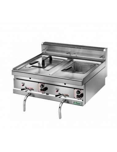 Gas fryer - Capacity lt 13+13 - cm 80x70x37h