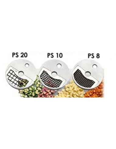 Disco PS 8 - Per tagliaverdure/tagliamozzarella - Cubetti mm 8 - Da  abbinare con disco DF8