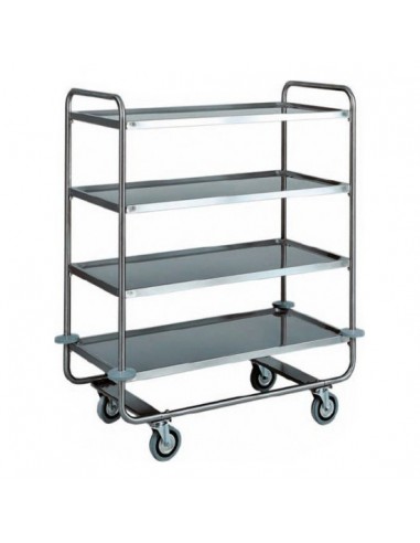 Heavy transport trolley - Stainless steel - N. 4 shelves - cm 110 x 60 x 130h