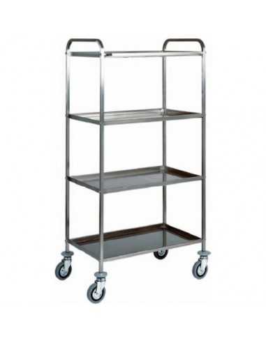 Carrello di servizio - Acciaio inox - N. 4 ripiani - cm 111 x 57 x 172 h