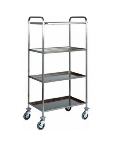 Service trolley - Stainless steel - N. 4 shelves - cm 111 x 57 x 172 h