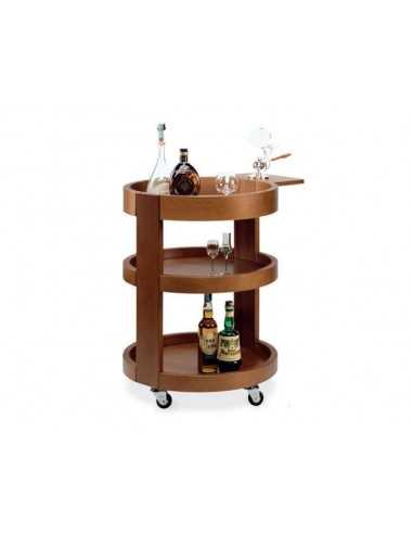 Service trolley - Solid wood - Round plan - cm Ø 59x80 h