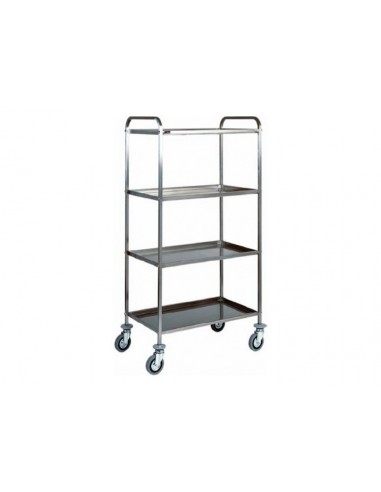 Service trolley - Stainless steel - N. 4 shelves - cm 91 x 57 x 172 h