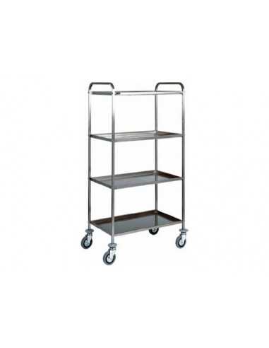 Service trolley - Stainless steel - N. 4 shelves - cm 91 x 57 x 172 h