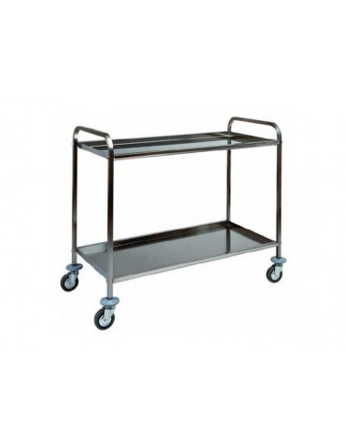 Service trolley - Stainless steel - N. 2 shelves - cm 111 x 57 x 96 h