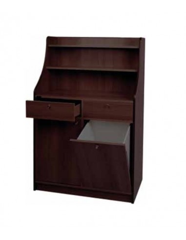 Service cabinet - High double - With lift - Structure and panels in melamine - Wengé - cm 95 x 49 x 144h