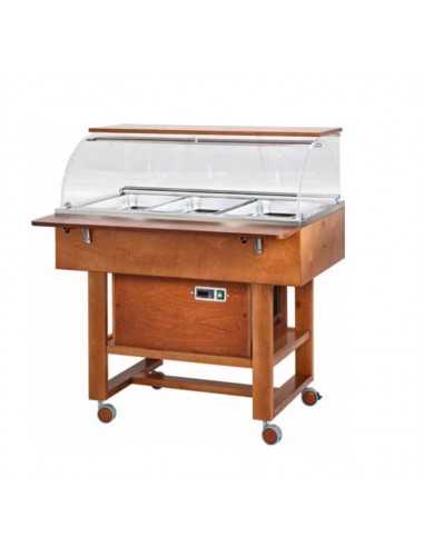 Refrigerated trolley - Multilayer wood - Cupola - cm 111 x 112 x 126 h