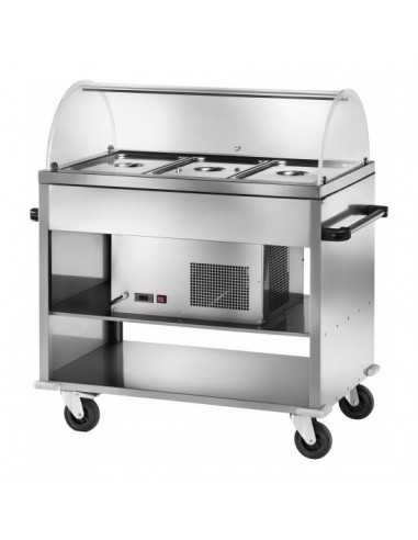 Refrigerated trolley - Stainless steel -  cm 124 x 72 x 126h