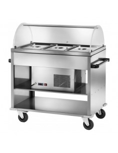 Refrigerated trolley - Stainless steel - cm 124 x 72 x 126h