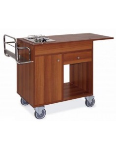 Carrello flambè - N. 1 fuoco - Portaposate -...