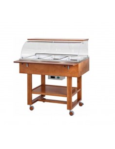 Carrello termico bagnomaria - Legno multistrato - Cupola...