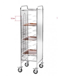 Universal tray trolley - Side panels - N. 10 trays - cm...