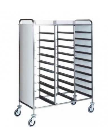 Carrello portavassoi - Pannelli laterali - N. 30 vassoi GN 1/1 - cm 117 x 62 x 175h