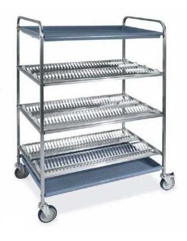 Trolley trolley - N° 216 platos Ø 16 ÷ 26 - cm 102x62x159h