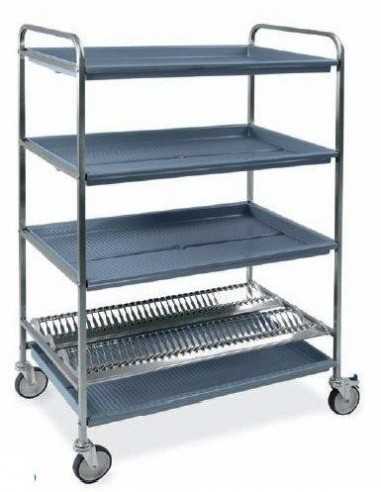 Trolley trolley - N° 72 platos Ø 16 ÷ 26 - cm 102x62x159h