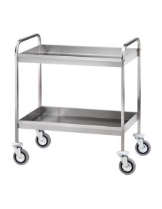 Carrello sbarazzo - N. 2 vasche - Acciaio - cm 91 x 57 x...