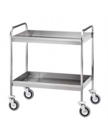 Carrello sbarazzo - N. 2 vasche - Acciaio - cm 91 x 57 x 97 h