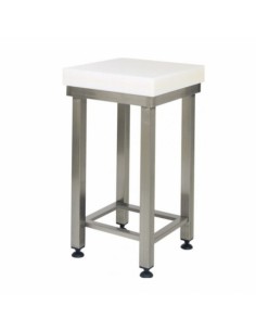 Stool and stool - Stainless steel structure - Polyethylene strain - cm 40 x 40 x 88h