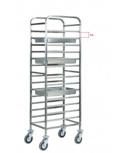 Portateglie GN - N. 14 teglie - cm 44.5 x 62 x 175h