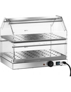 Vetrina calda con 2 ripiani e antine in plexiglass - cm  50 x 35 x 40 h