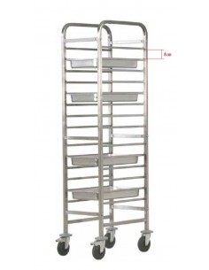 Portateglie rinforzato GN - N. 14 x teglie - cm 45.5 x 62...