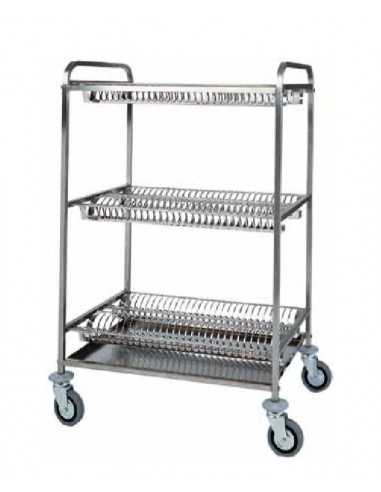 Trolley - N. 2 scolapiatti shelves and 1 scolabicchieri - cm 110 x 62 x 134h