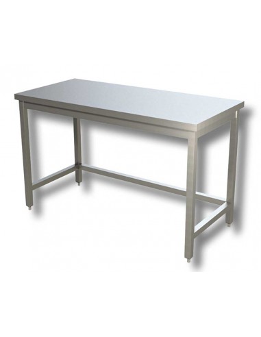 Open work table - Depth 60 - Acciaio inox AISI 430 - Square legs - Various sizes