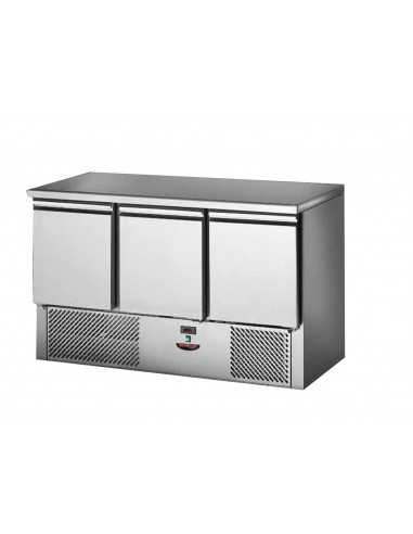 Saladette refrigerata - Piano inox - N. 3 porte - cm 138.4x70x88 h