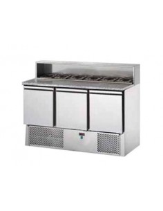 Saladette refrigerata 3 porte con piano in granito e...