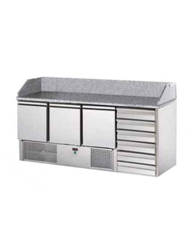Refrigerated Salads - N. 3 doors - N.6 neutral drawers - cm 190x70x107 h