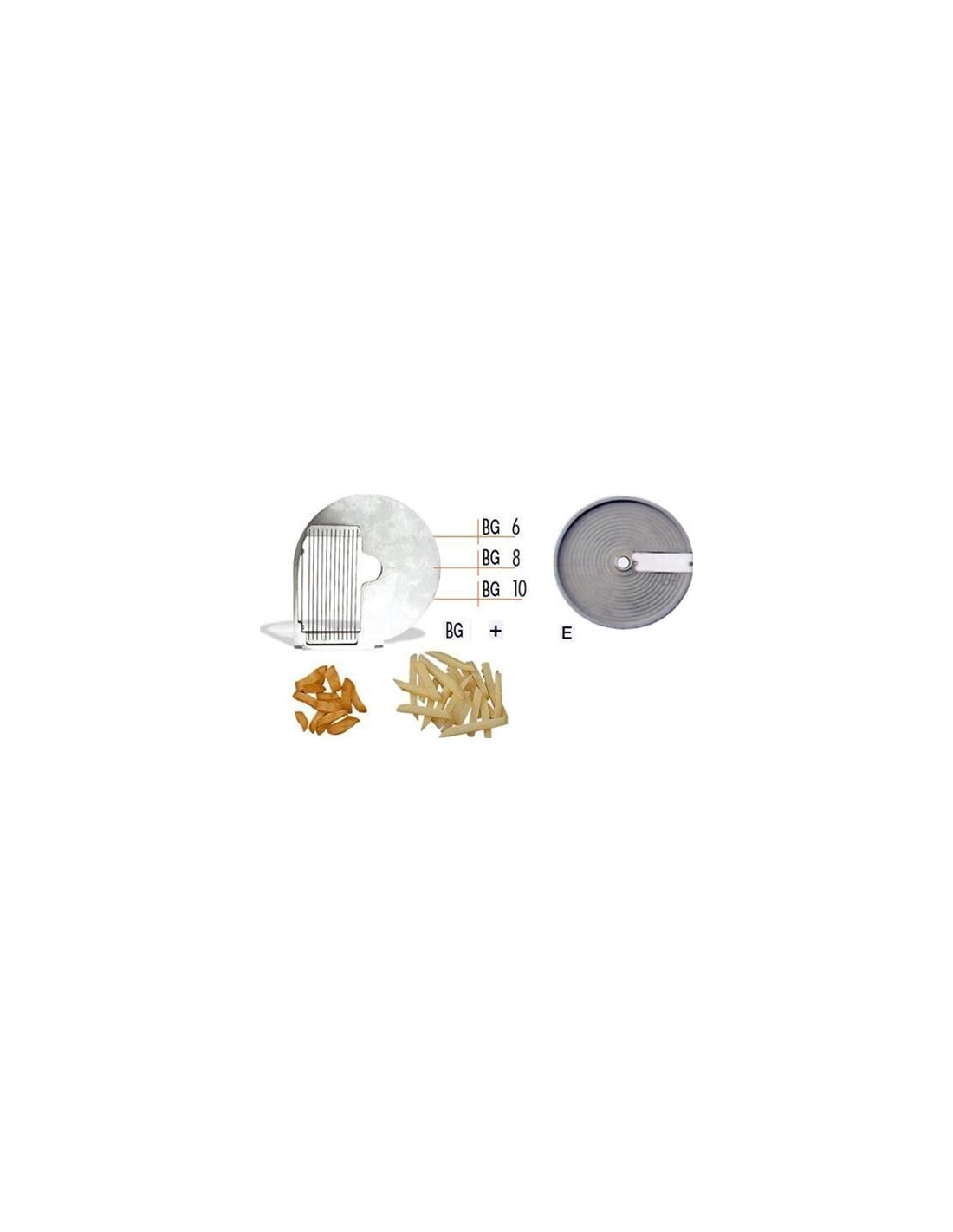 Disco tagliaverdura - per modello chef 600 - 800 - per BASTONCINI - da usare con disco mod. E - Taglio spessore mm 6