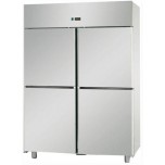 Armadio frigorifero in acciaio inox AISI 304 - Mod. A412EKOMTN - Temperatura 0/+10 °C - N. 4 porte - Ventilato - Capacita Lt 120