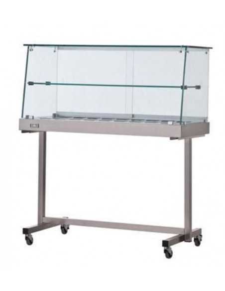 Vitrina cálida - Cristal recto - Carro - cm 200 x 53 x 135h