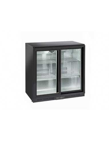 Vitrina para barra trasera - Temperatura +1°/ +10°C - Capacidad Lt 201 - Puertas de cristal - cm 90 x 52 x 90 h