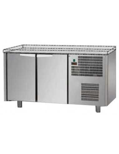 Mesa refrigerada - Sin suelo - N. 2 puertas - Cm 146 x 60 x 80/87 h