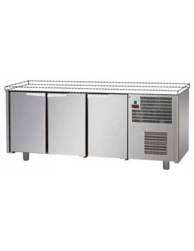 Mesa refrigerada - Sin suelo - N. 3 puertas - cm 191x60x80/87 h