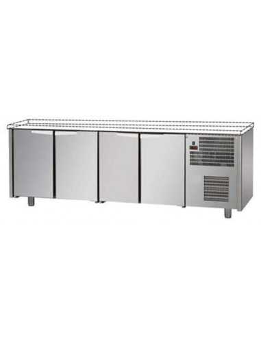 Mesa refrigerada - Sin suelo - N. 4 puertas - cm 236x60x80/87 h