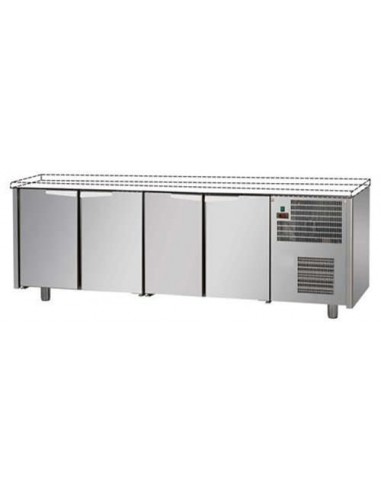 Refrigerated table - Floorless - N. 4 doors - cm 236x60x80/87 h