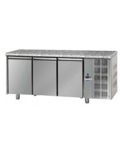 Refrigerated table with granite top and 3 doors -...