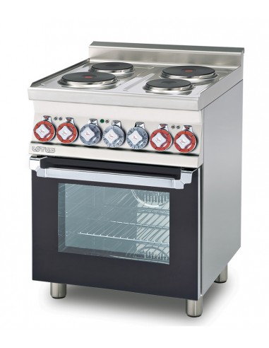 Cocina eléctrica - N. 4 placas redondas - horno eléctrico - cm 60 x 60 x 90 h