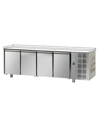 Refrigerated table - Floorless - N. 4 doors - cm 270 x 80 x 80/87 h