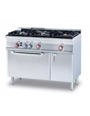 Cucina a gas - N. 3 Fuochi - Forno a gas grill - cm 120 x 60 x 90 h