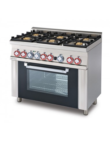 Cocina de gas - N. 6 Cookers - Parrilla de horno de gas - cm 100 x 60 x 90 h