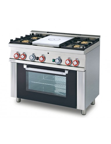Gas cooker - All plate + 4 fires - Static gas oven - cm 100 x 60 x 90 h