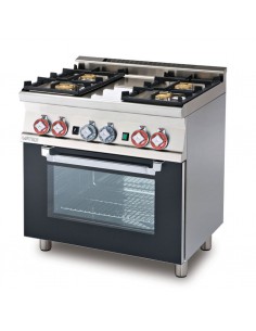 Professional gas range - N. 4 burners - Gas oven - cm 80 x 60 x 90 h