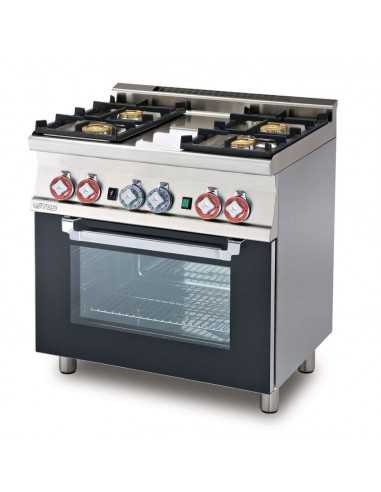 Cocina de gas - N. 4 Cookers - Horno de gas - cm 80 x 60 x 90 h