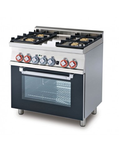 Cocina de gas - N. 4 Cocinas - Parrilla de horno eléctrico - cm 80 x 60 x 90 h