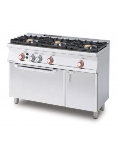 Cocina profesional de gas - N. 3 fogones - Horno...